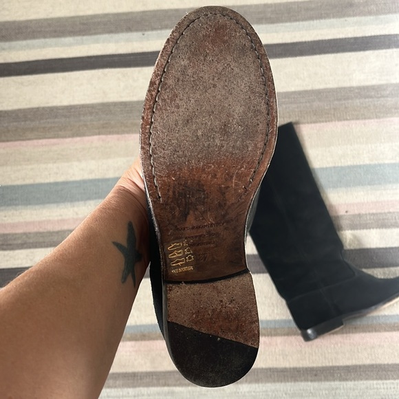 EUC -Isabel Marant Cleaves suede riding boot with wedge heel, EU 37/US 7. Black. - Picture 4 of 6